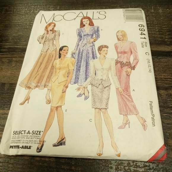 Vintage McCall's Sewing Pattern 6941 Women's Jacket & Skirt Size 10-14 Uncut - Picture 1 of 1